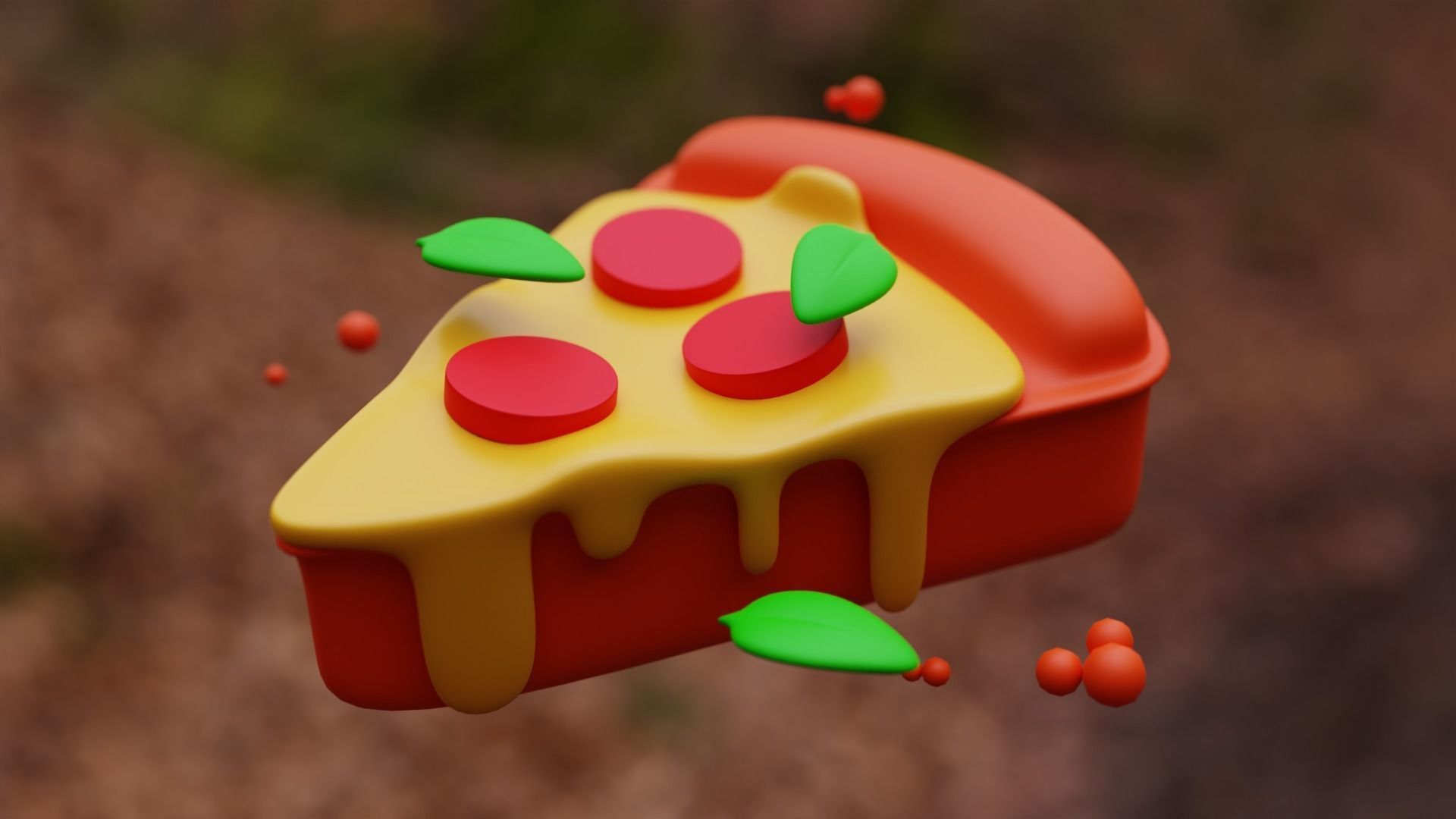 Cartoon Pizza Slice 3D Model - Stylized Low Poly Food Low-poly 3D model_5
