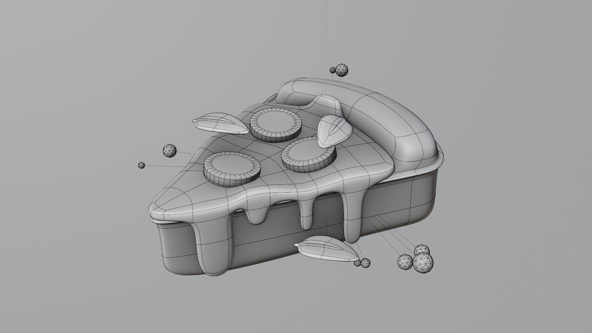 Cartoon Pizza Slice 3D Model - Stylized Low Poly Food Low-poly 3D model_7