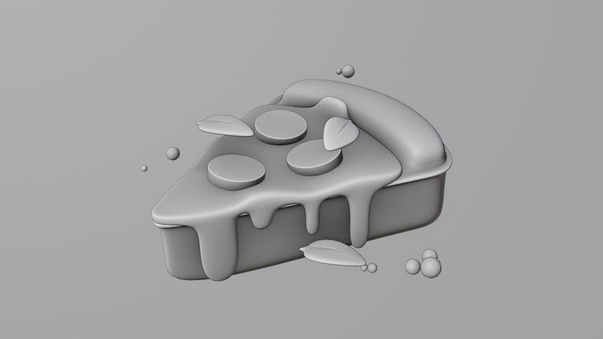 Cartoon Pizza Slice 3D Model - Stylized Low Poly Food Low-poly 3D model_6