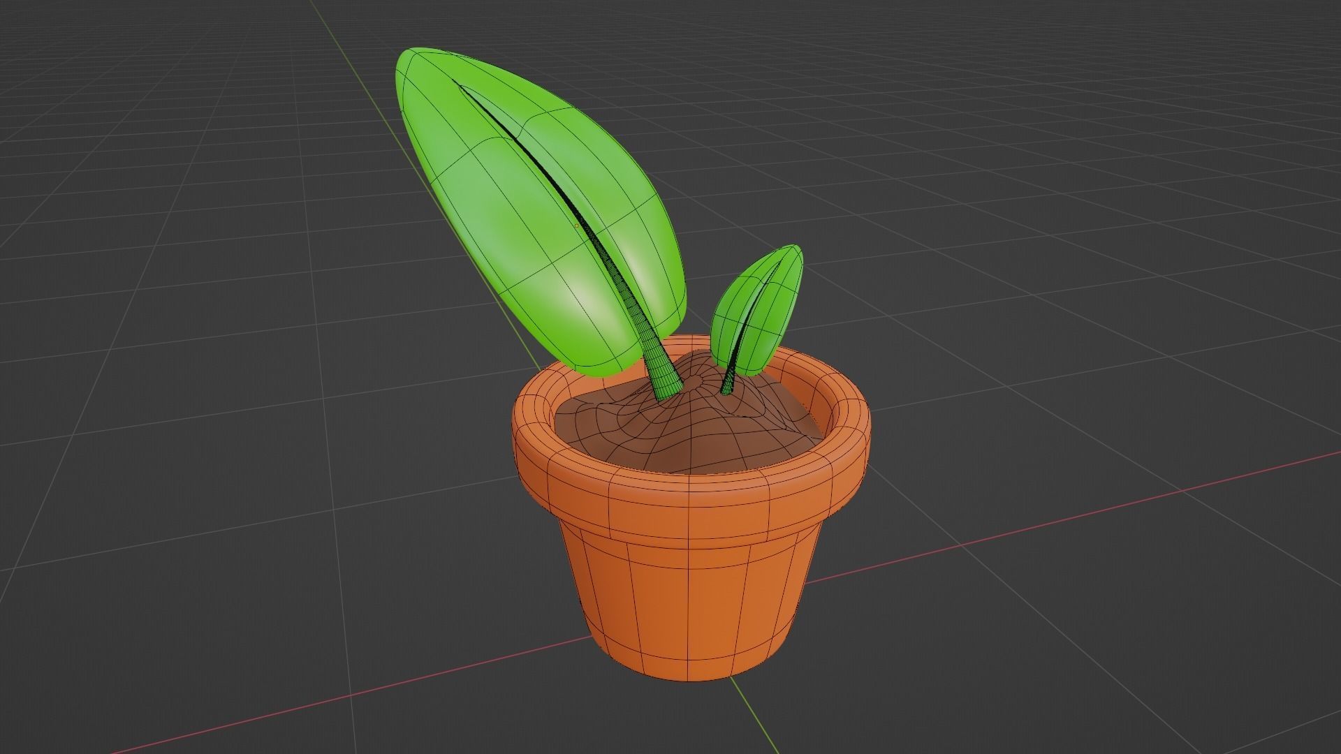Cartoon Plant Sapling - Stylized Potted 3D Asset Model 3D model_8
