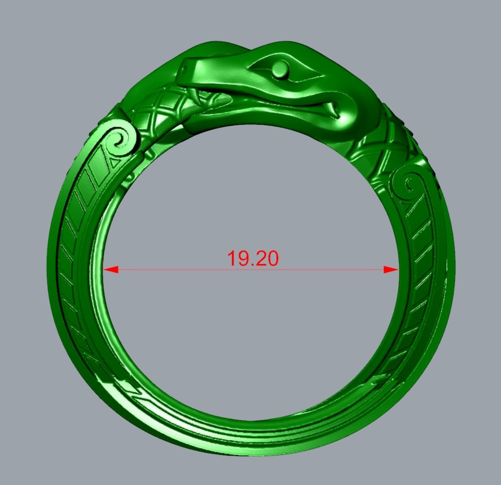Couple snake ring 3D print model_8