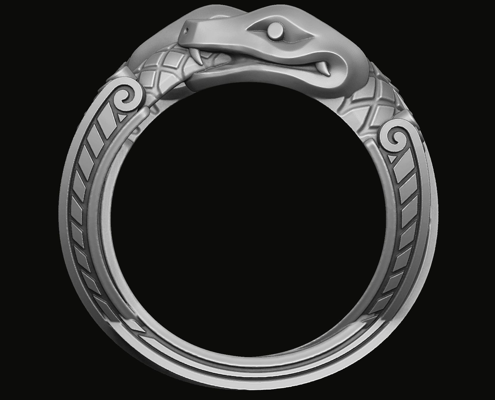 Couple snake ring 3D print model_6