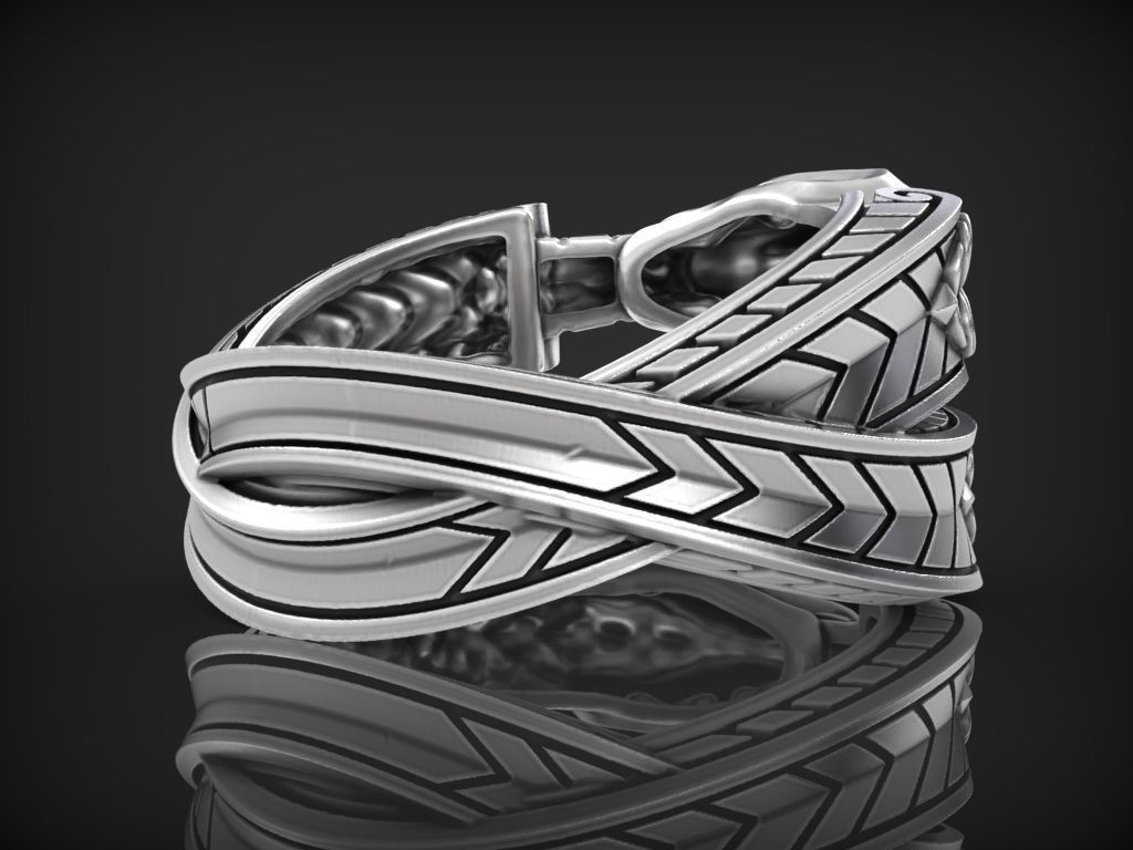 Couple snake ring 3D print model_9