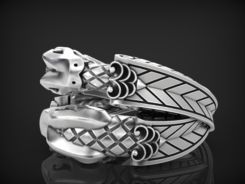 Couple snake ring 3D print model_11