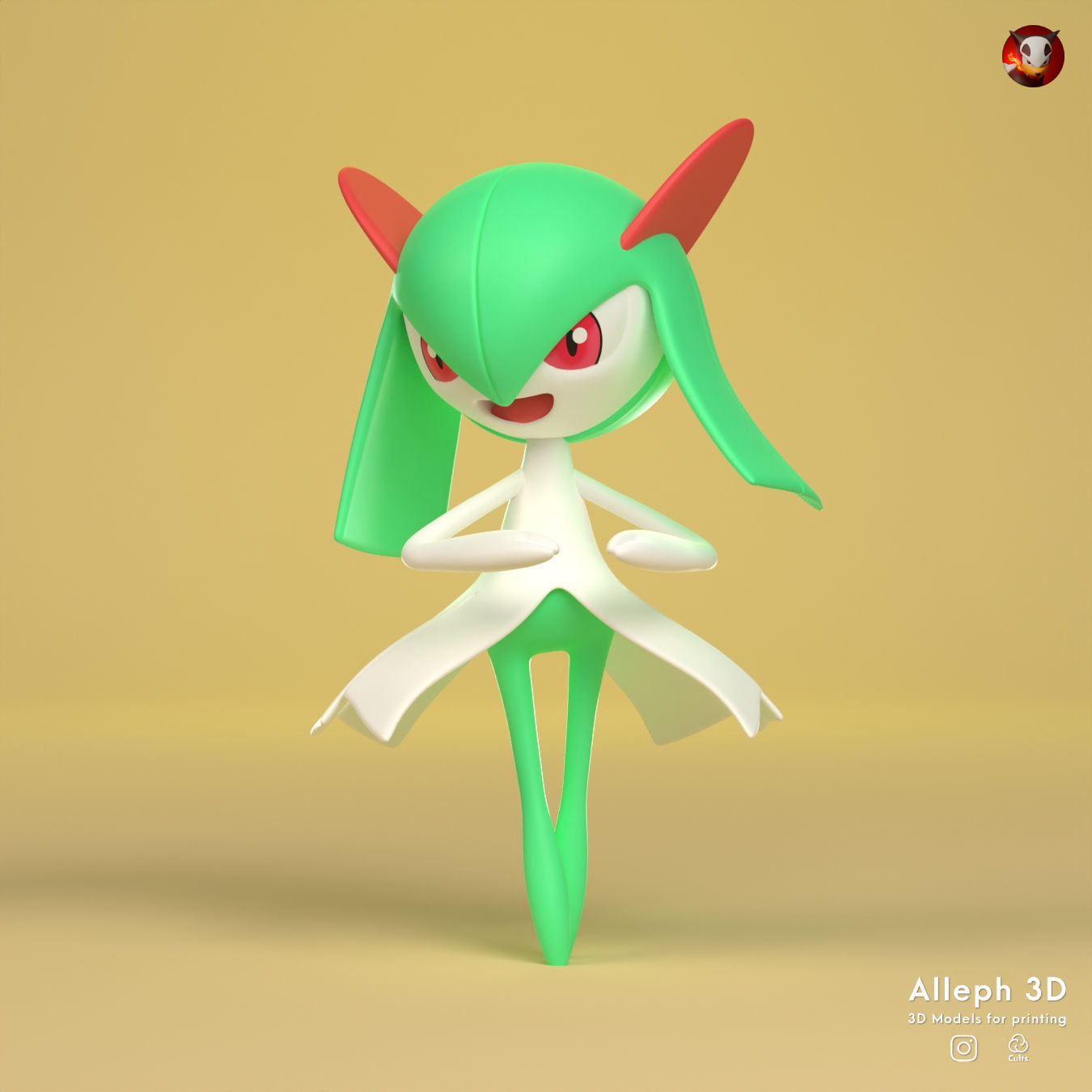 Pokemon ralts evolution pack 3D print model_2