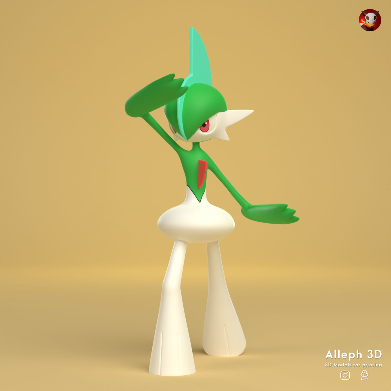 Pokemon ralts evolution pack 3D print model_4