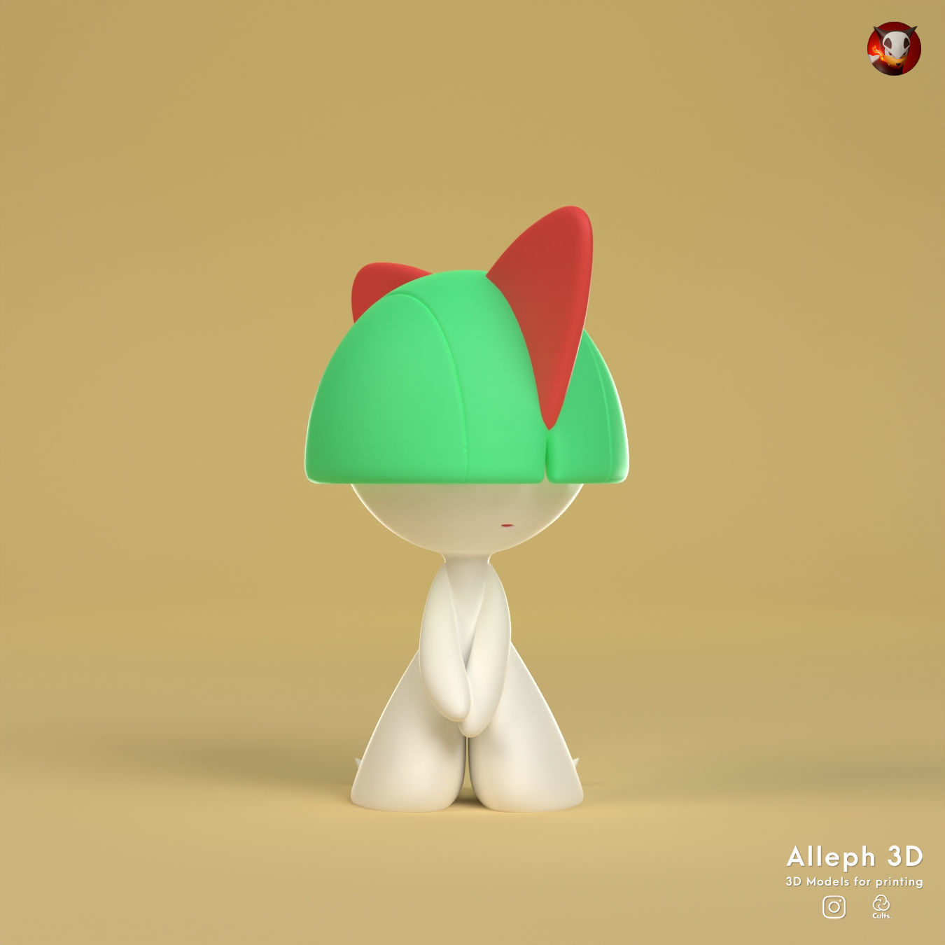 Pokemon ralts evolution pack 3D print model_1