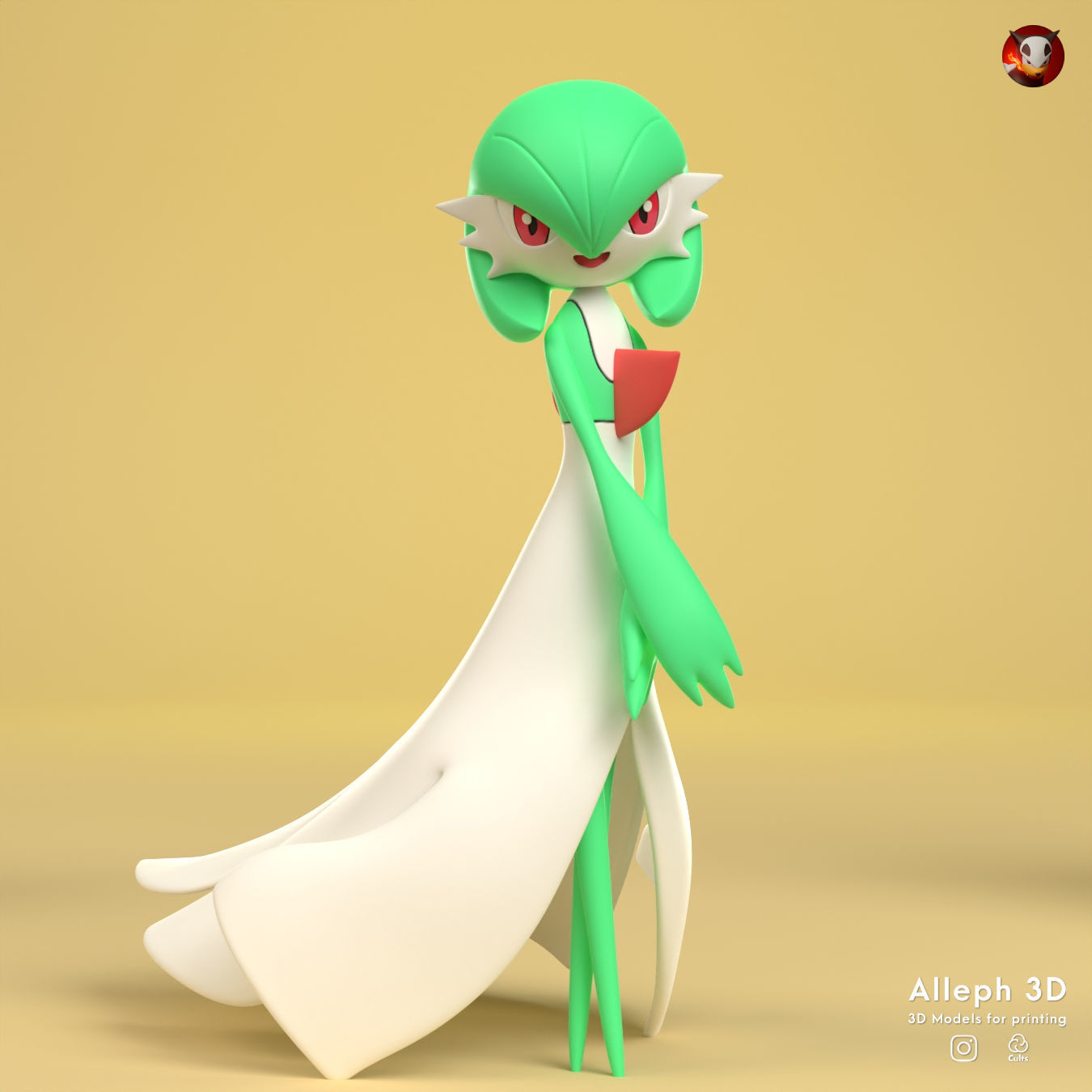 Pokemon ralts evolution pack 3D print model_3