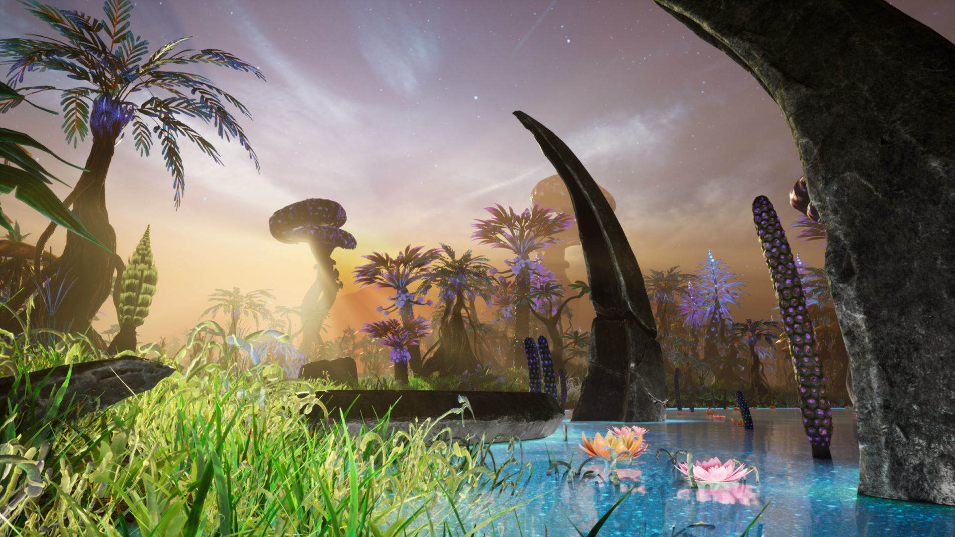 Tropical Alien Jungle - Fantasy Forest Environment - Unreal Low-poly 3D model_24