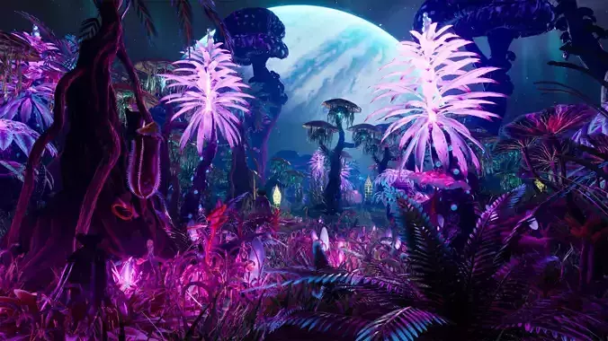 Tropical Alien Jungle - Fantasy Forest Environment - Unreal Low-poly 3D model