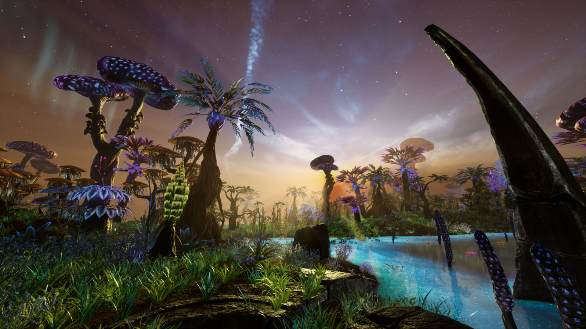Tropical Alien Jungle - Fantasy Forest Environment - Unreal Low-poly 3D model_3