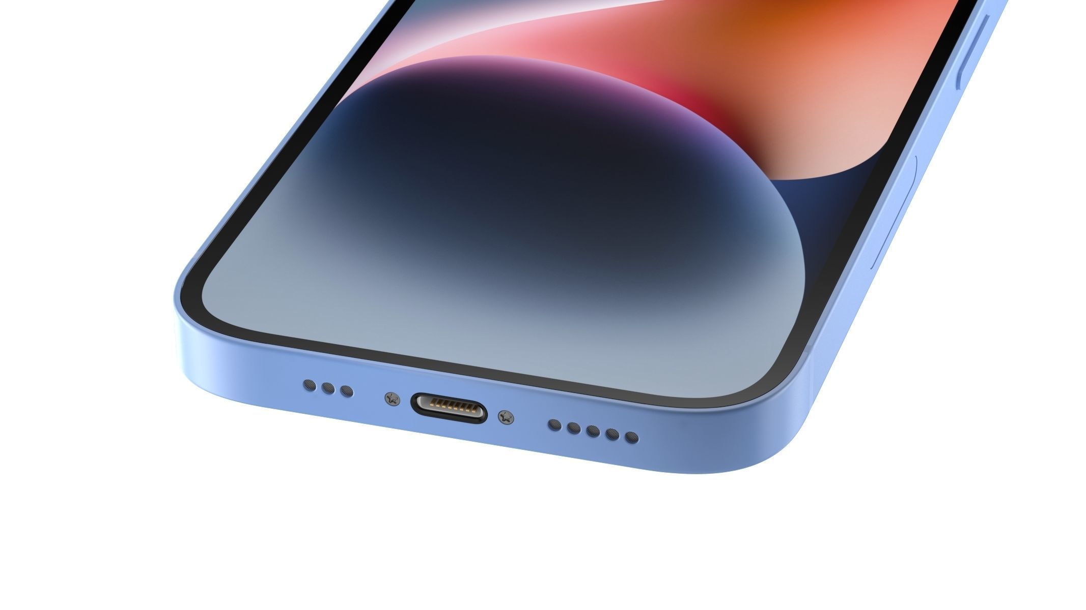 Apple iPhone 14 Blue 3D model_5