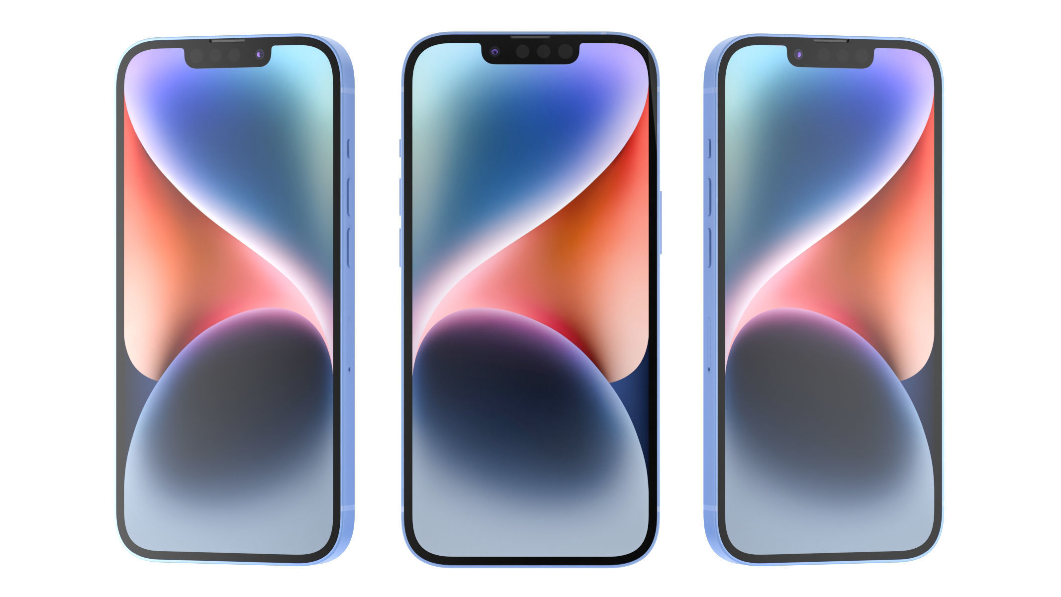 Apple iPhone 14 Blue 3D model_7