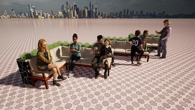 Sofa de exterior con materiales PBR 2K Free 3D model