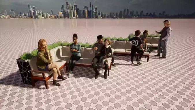 Sofa de exterior con materiales PBR 2K Free 3D model