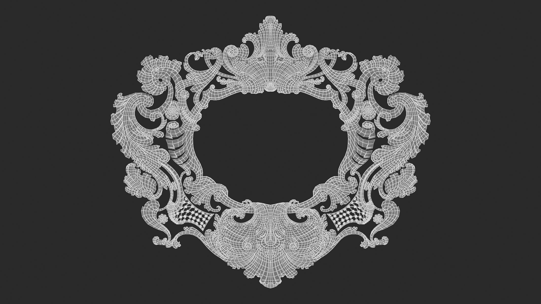 Cartouche Ornament 002 3D model_5