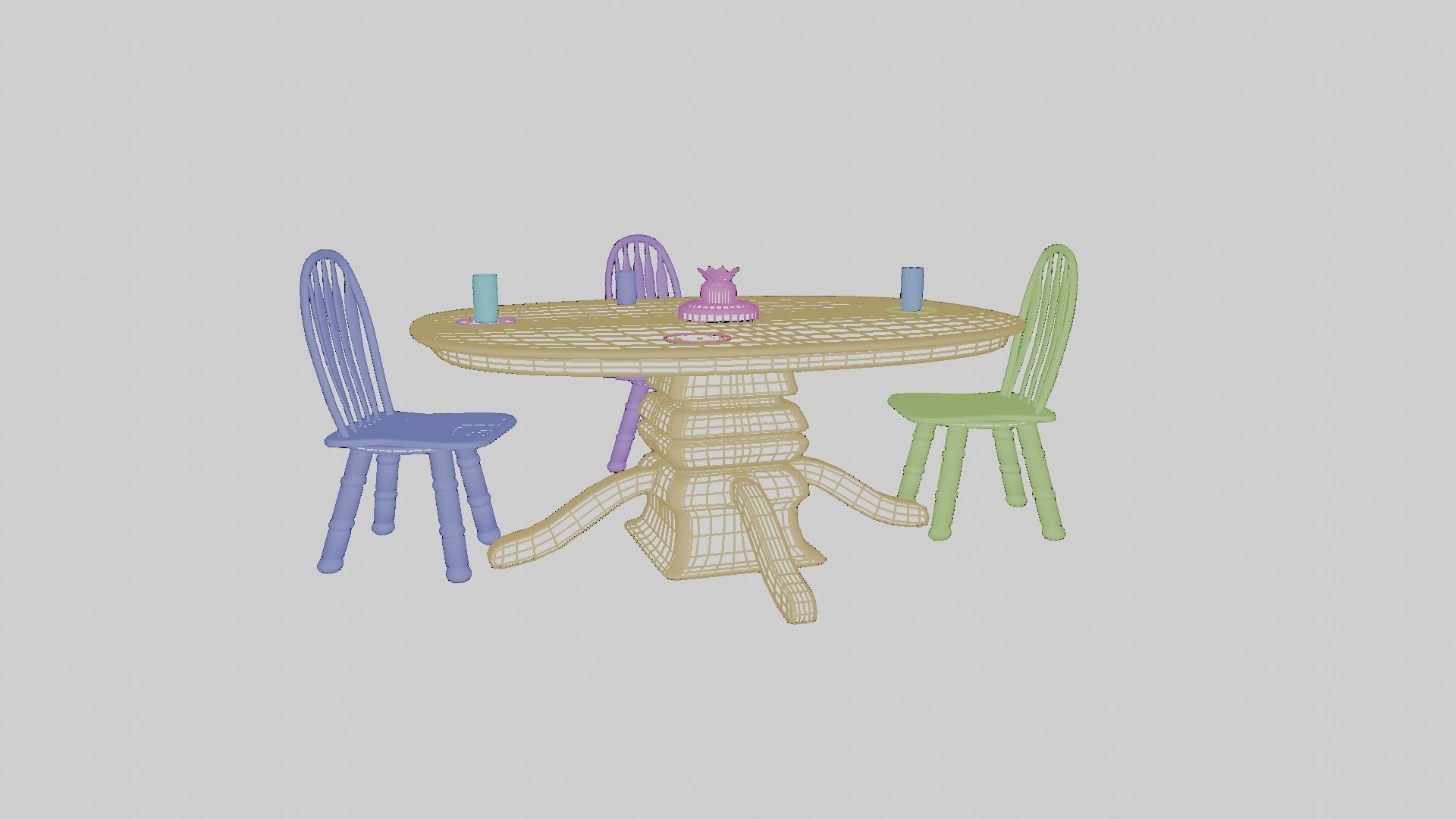 Table Set 3D model_5