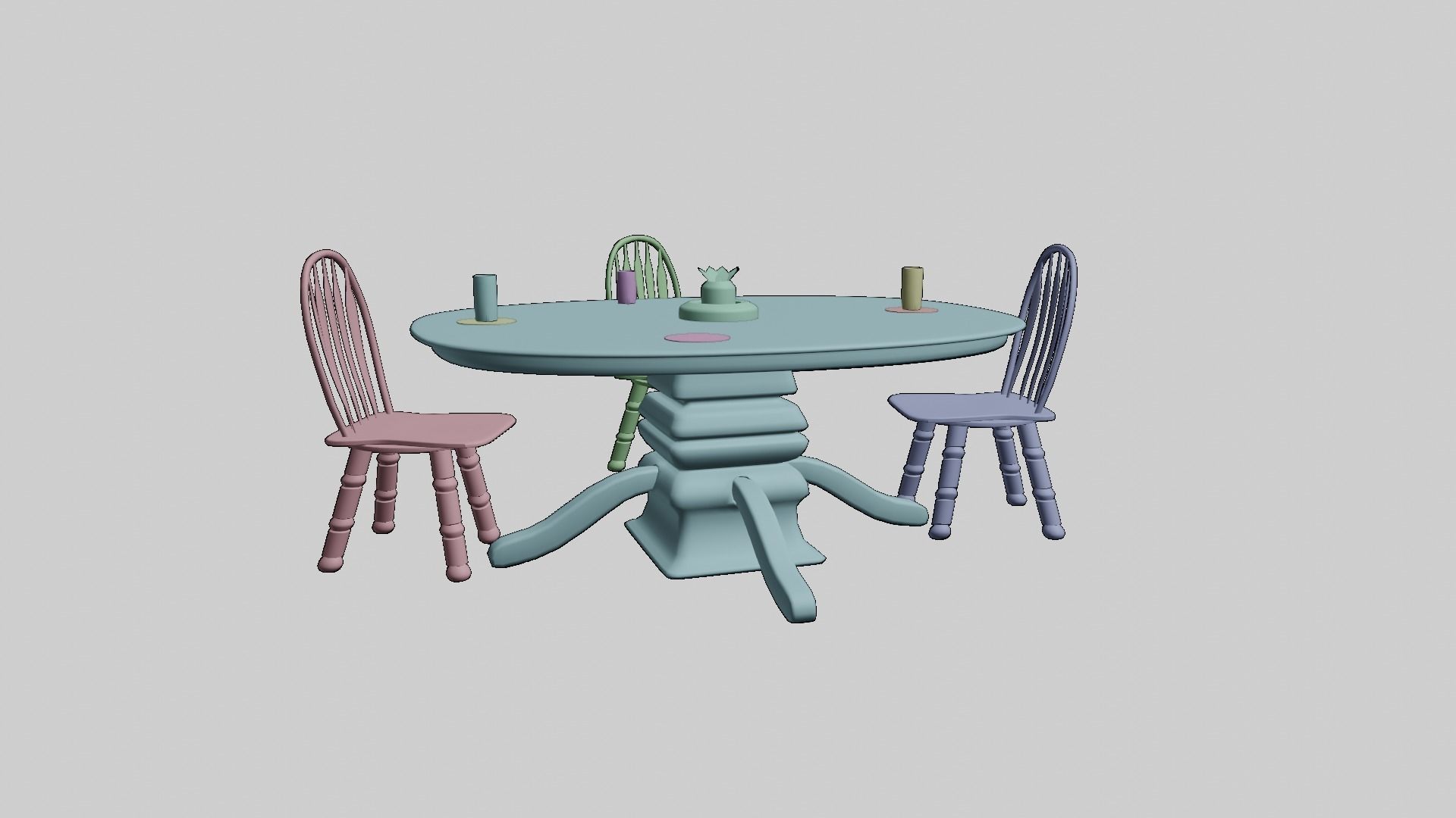 Table Set 3D model_6