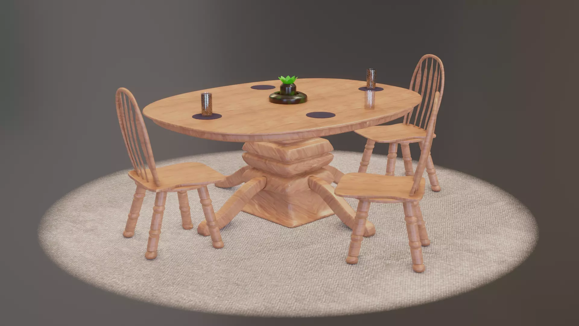 Table Set 3D model_0
