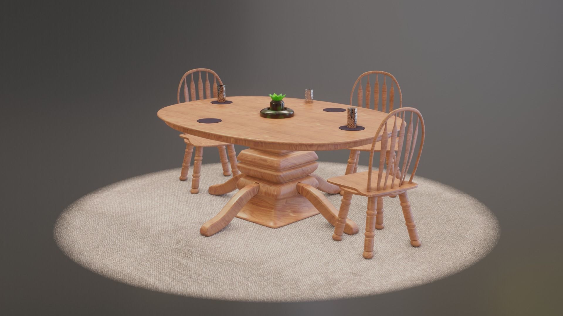 Table Set 3D model_2