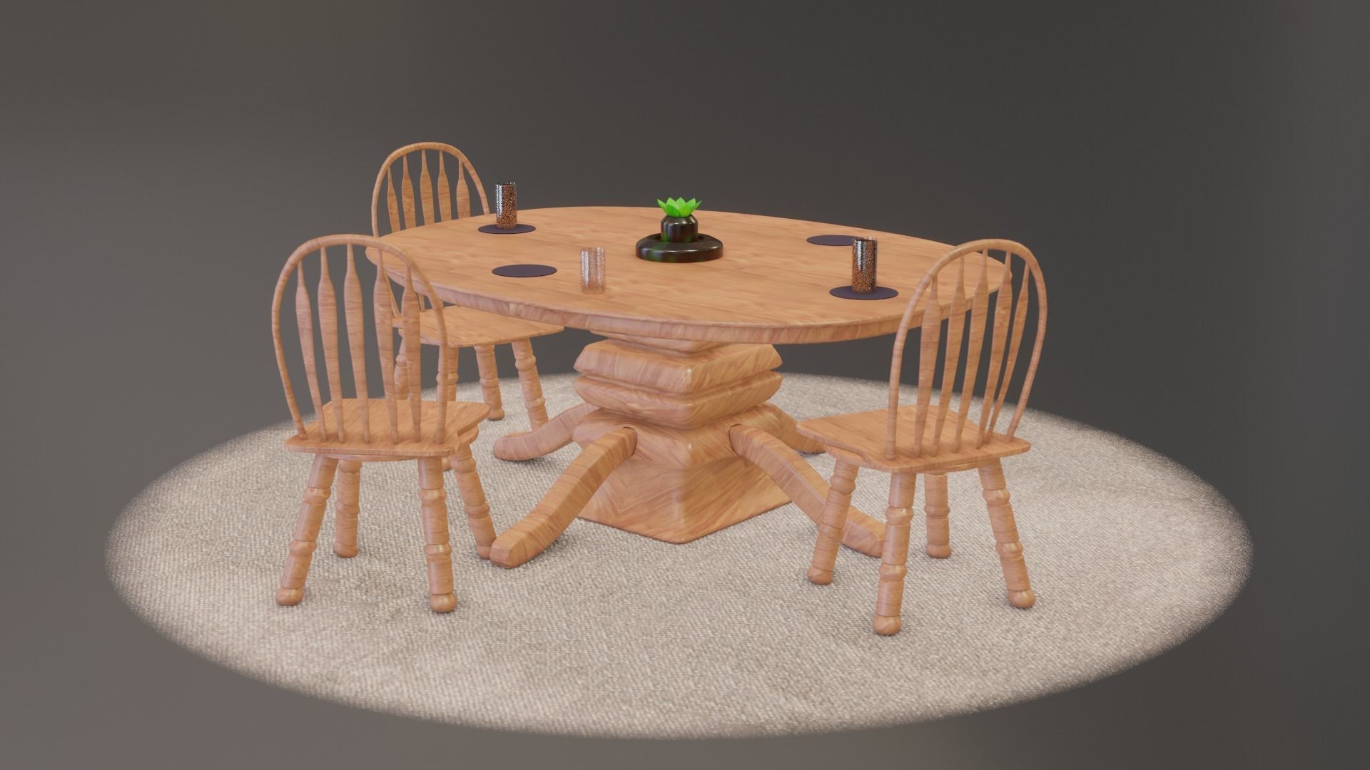 Table Set 3D model_4