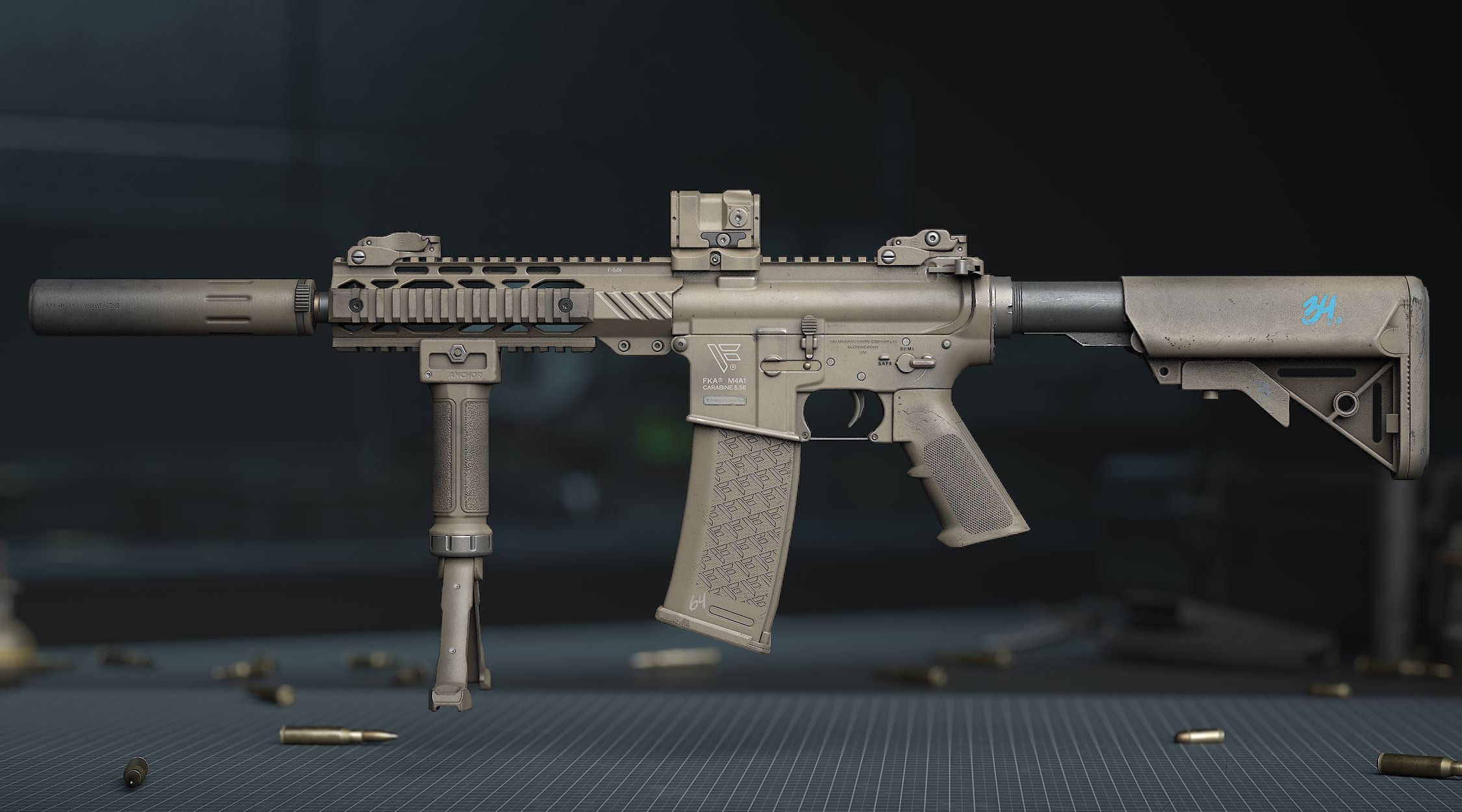 weapon - AR15 - x5 Pack 3D Model Collection_8