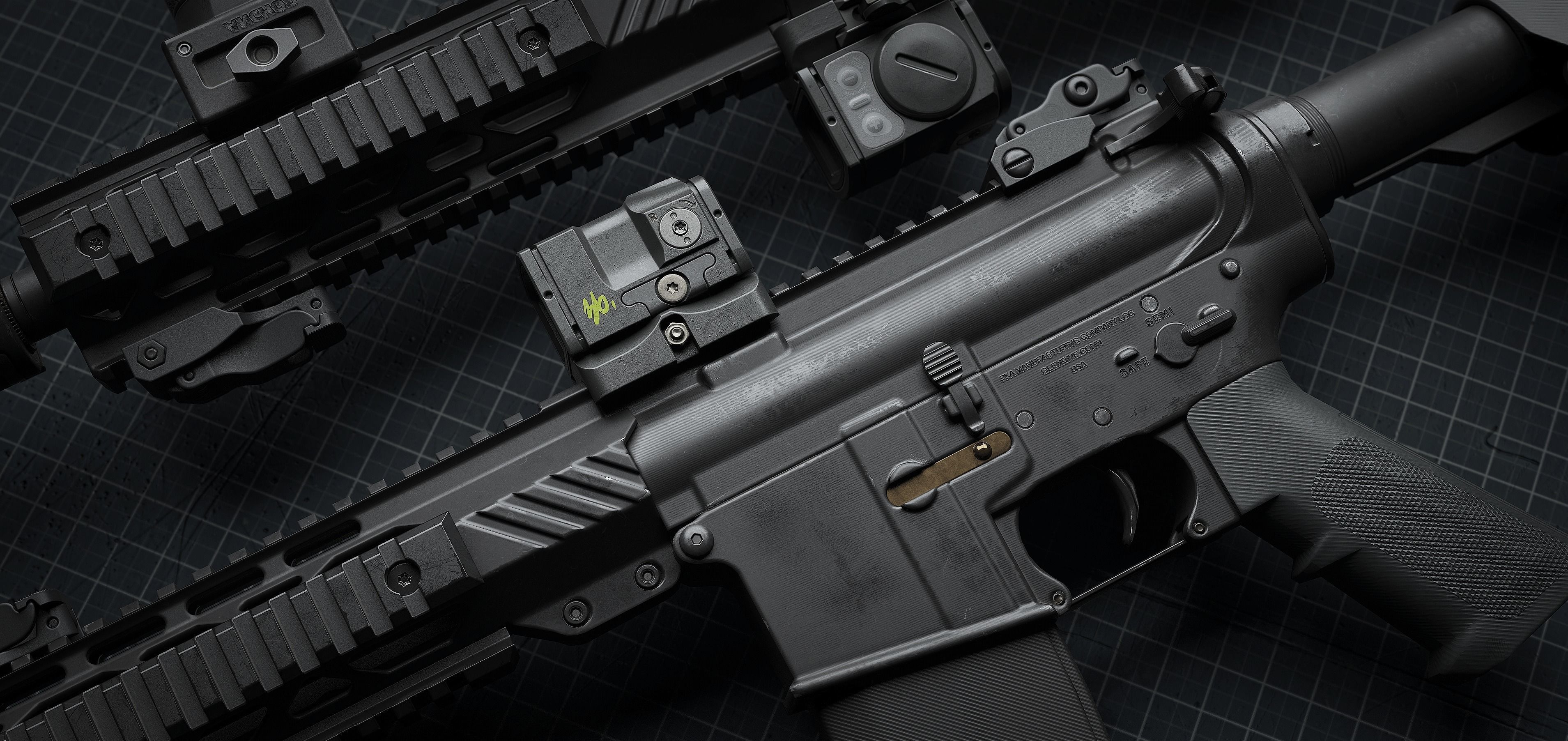 weapon - AR15 - x5 Pack 3D Model Collection_13