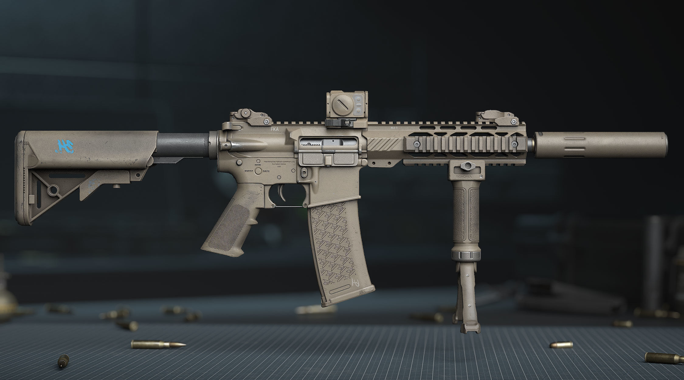 weapon - AR15 - x5 Pack 3D Model Collection_7