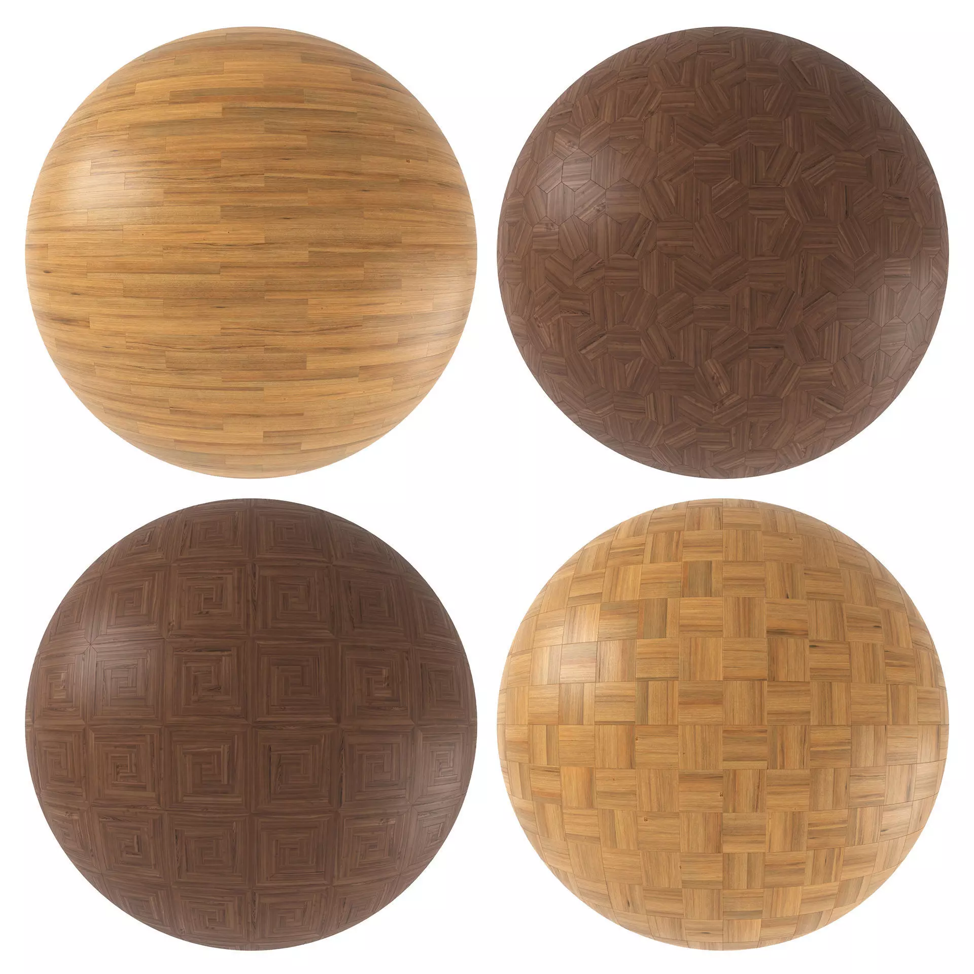 Parquet - Laminate - Wooden floor 4 in 1 3D model_0