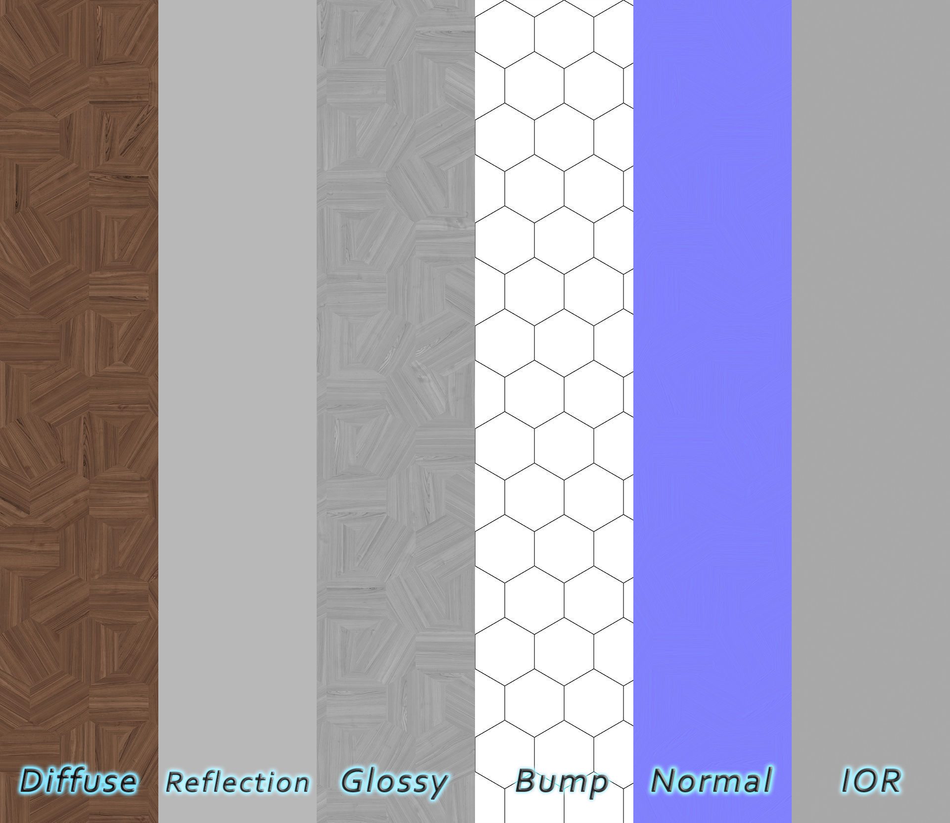 Parquet - Laminate - Wooden floor 4 in 1 3D model_6