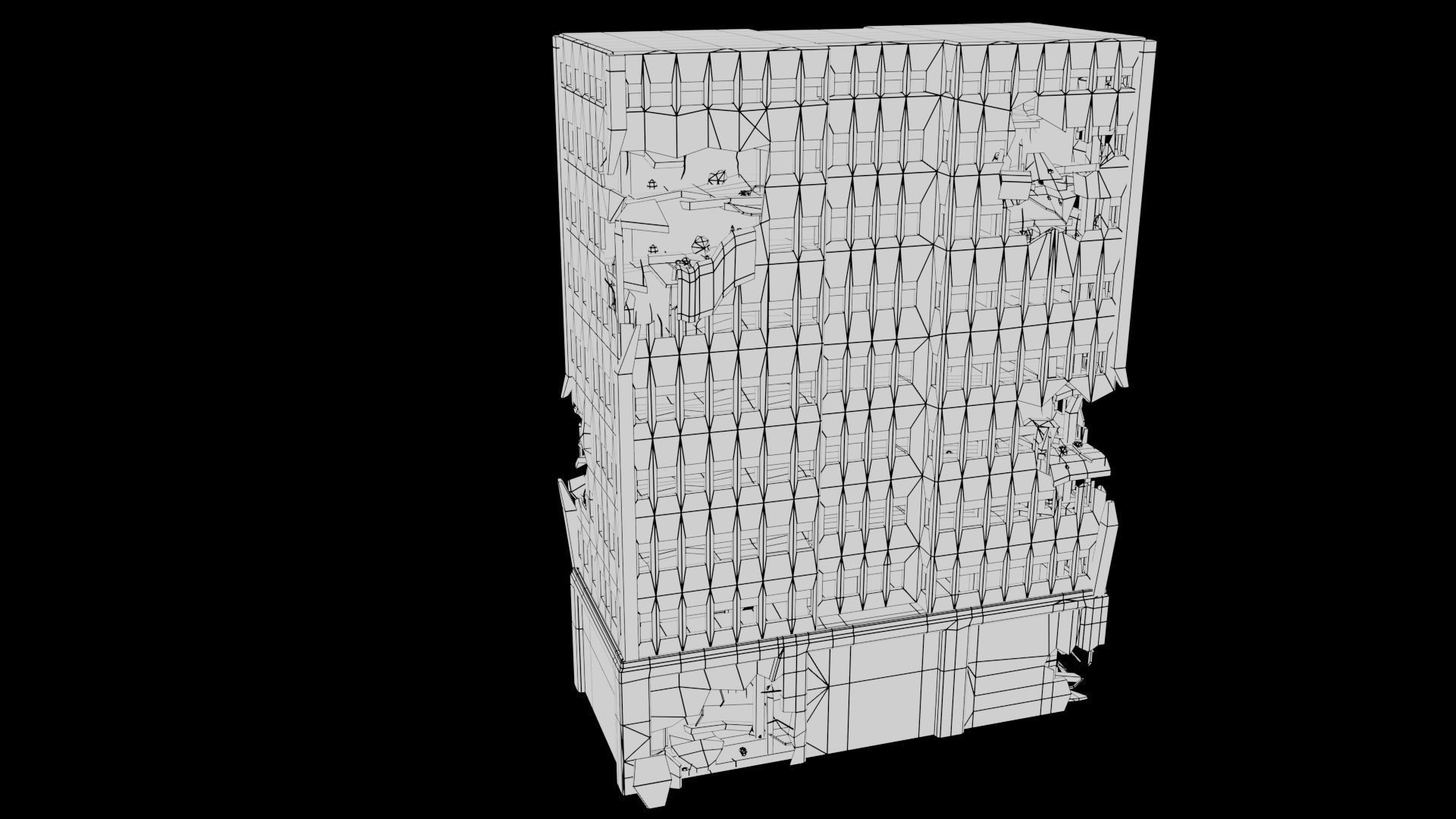 Abadoned Building  Low-poly 3D model_4