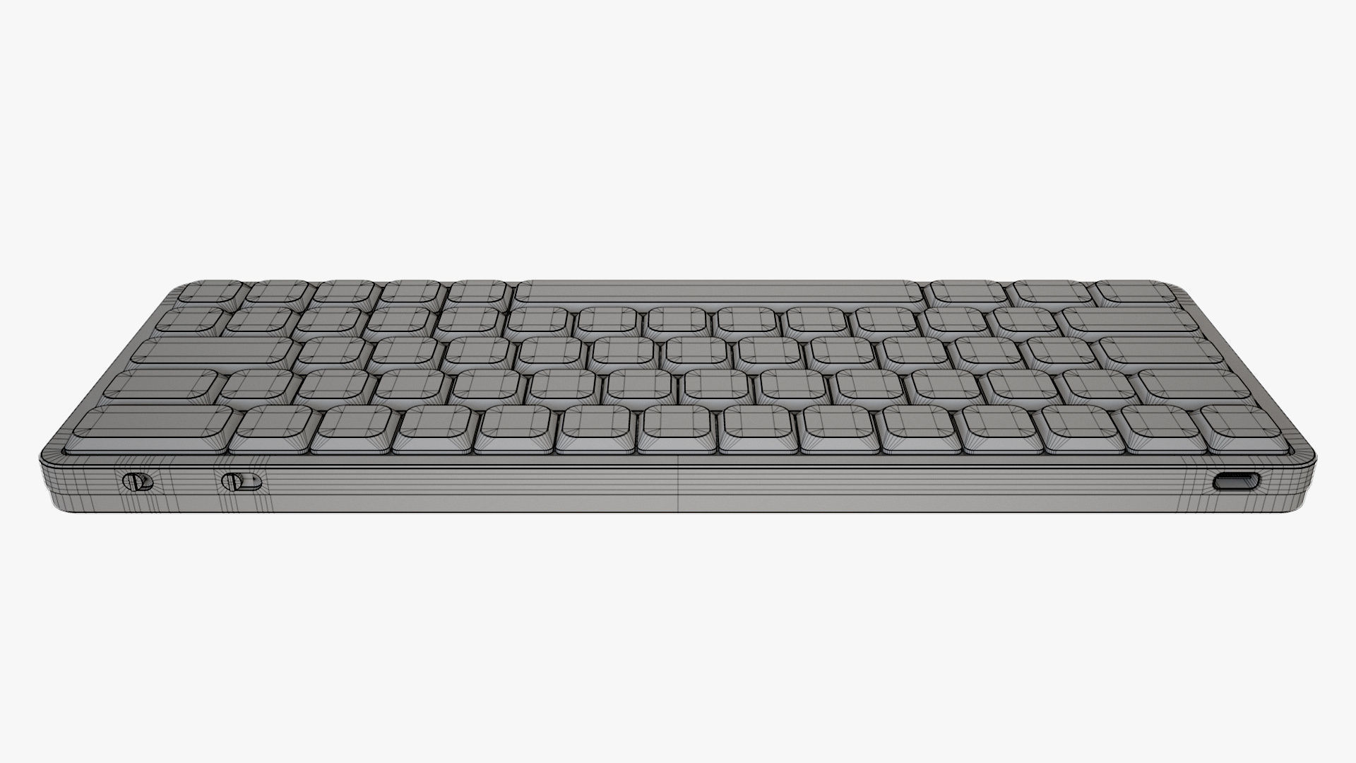 60-Percent Layout Keyboard Grey 3D model_14