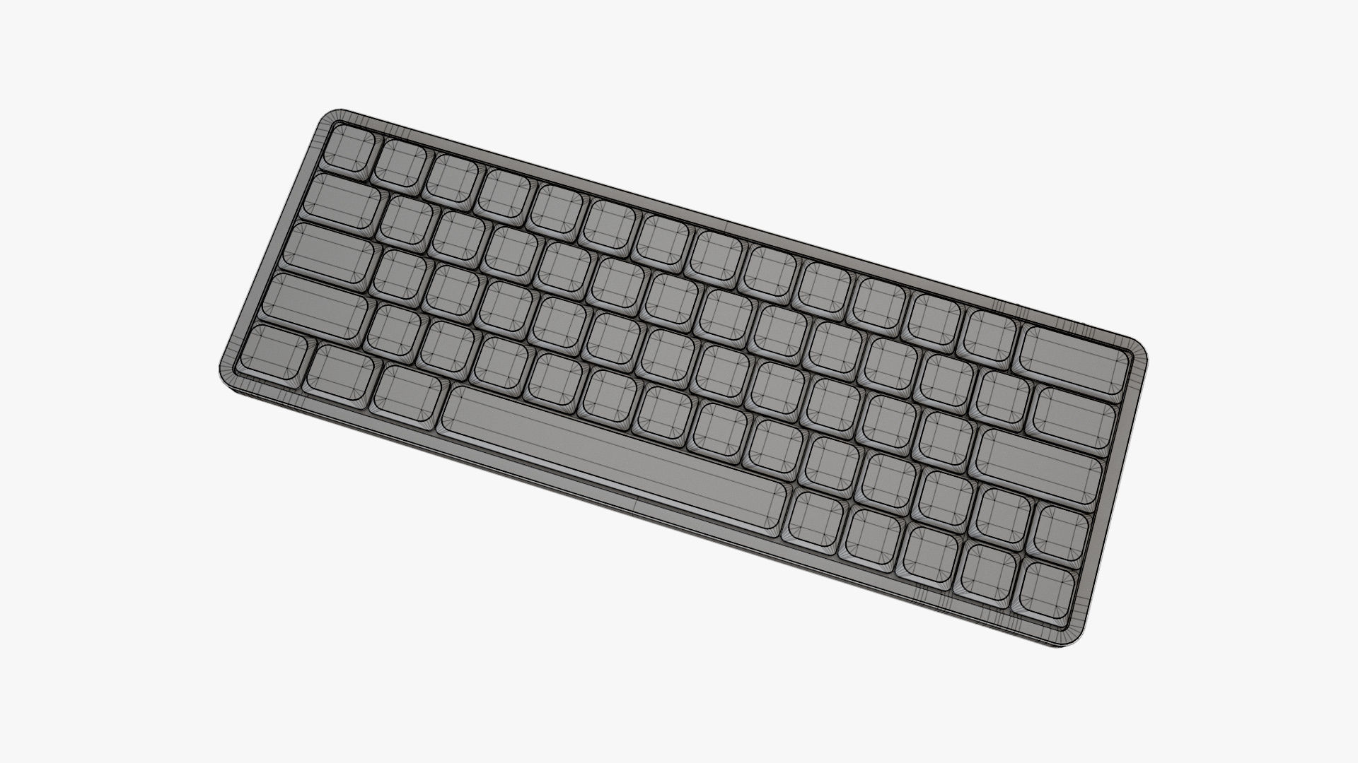 60-Percent Layout Keyboard Grey 3D model_11