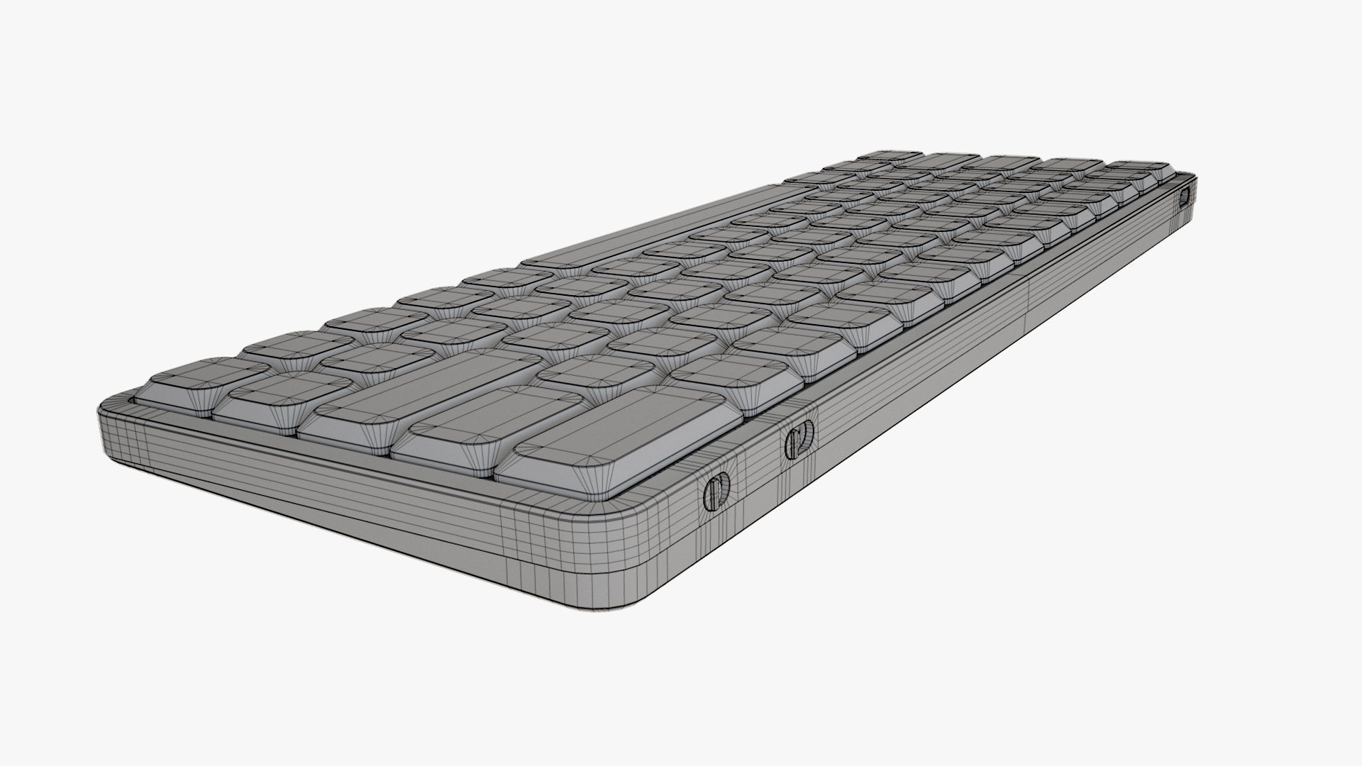 60-Percent Layout Keyboard Grey 3D model_13