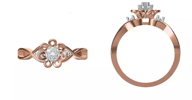 Wedding Engagement Women Ring STL FBX JCD Details