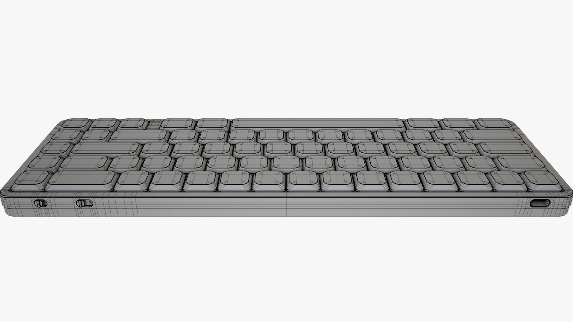 65-Percent Layout Keyboard Black 3D model_14