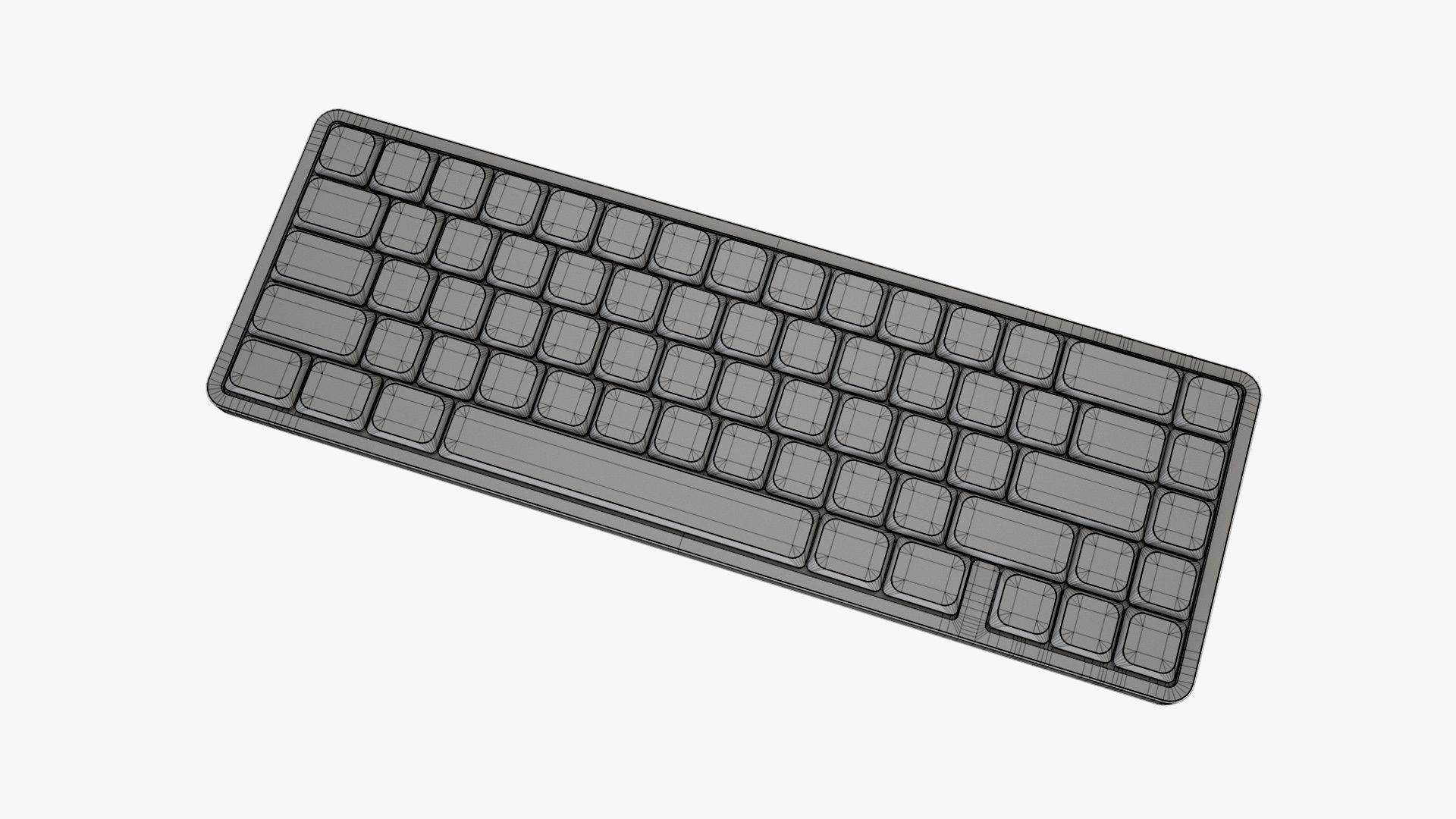 65-Percent Layout Keyboard Black 3D model_11