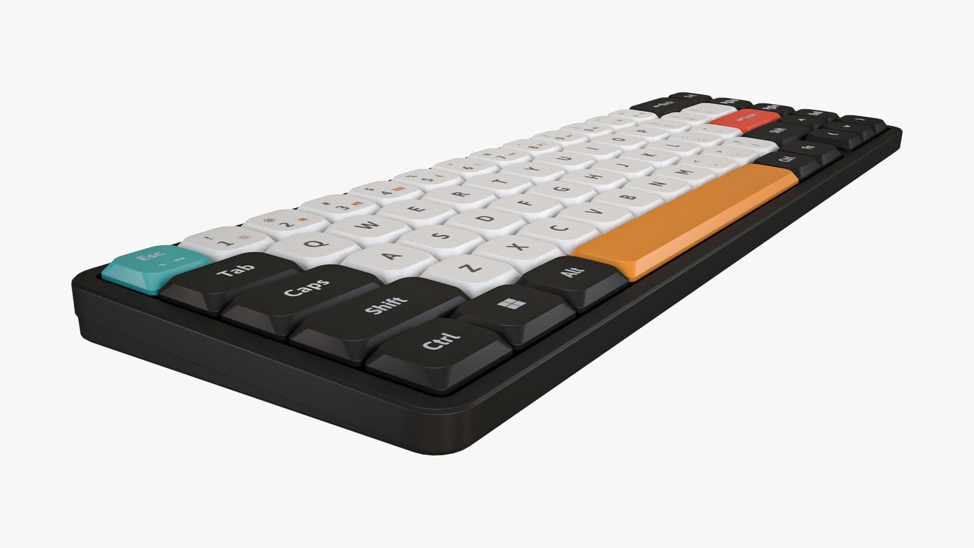 65-Percent Layout Keyboard Black 3D model_5