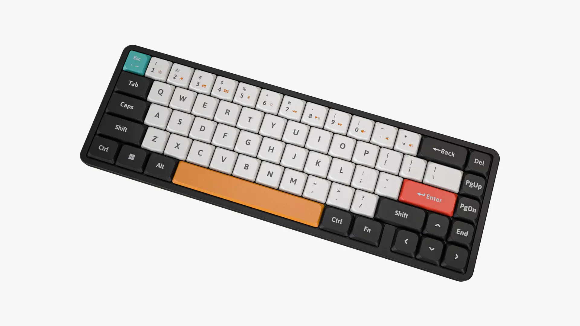 65-Percent Layout Keyboard Black 3D model_0
