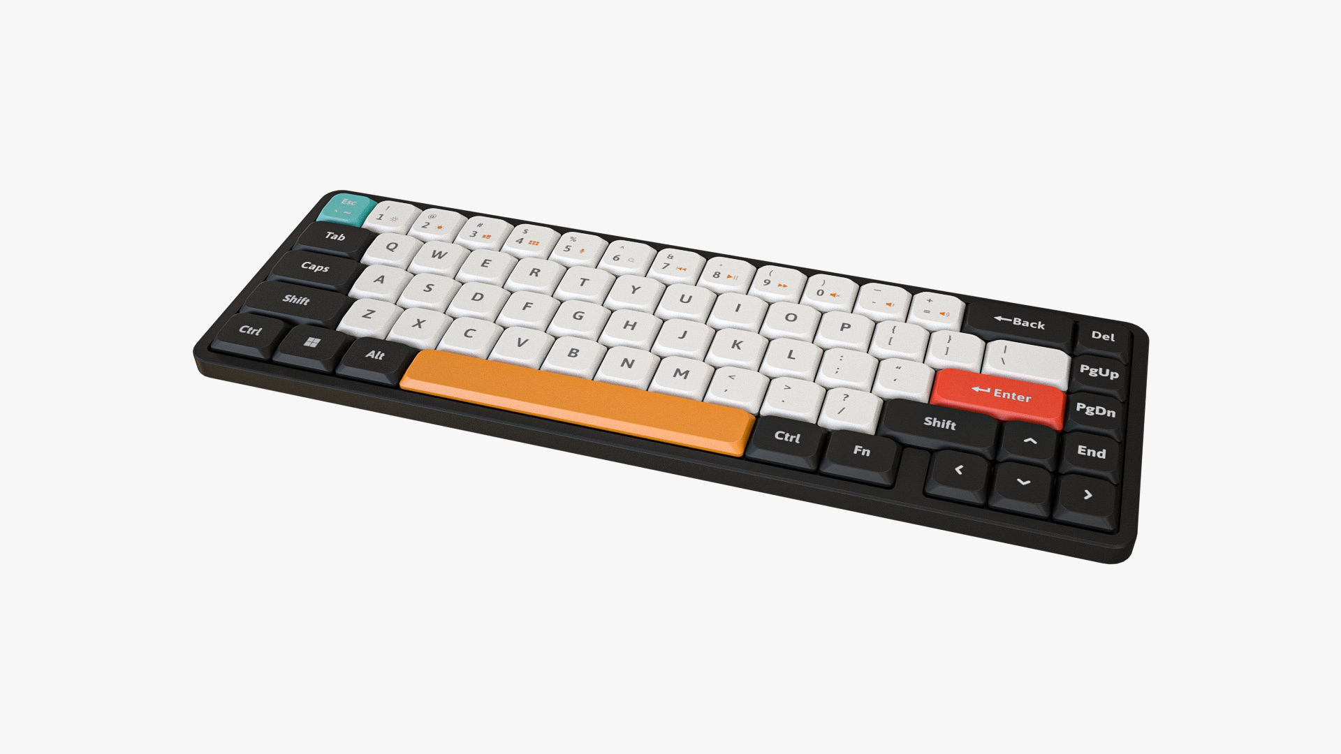 65-Percent Layout Keyboard Black 3D model_2