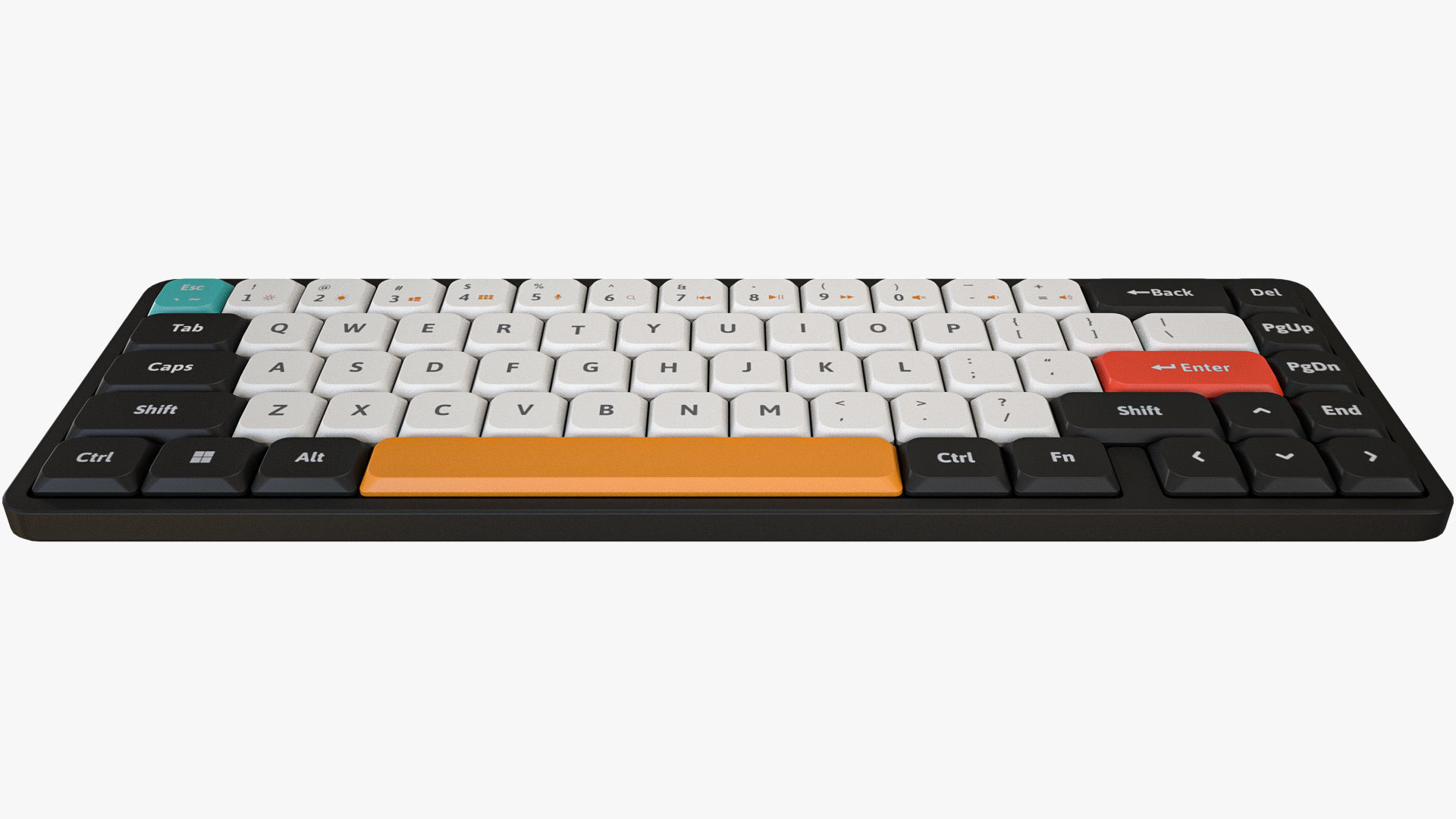 65-Percent Layout Keyboard Black 3D model_8