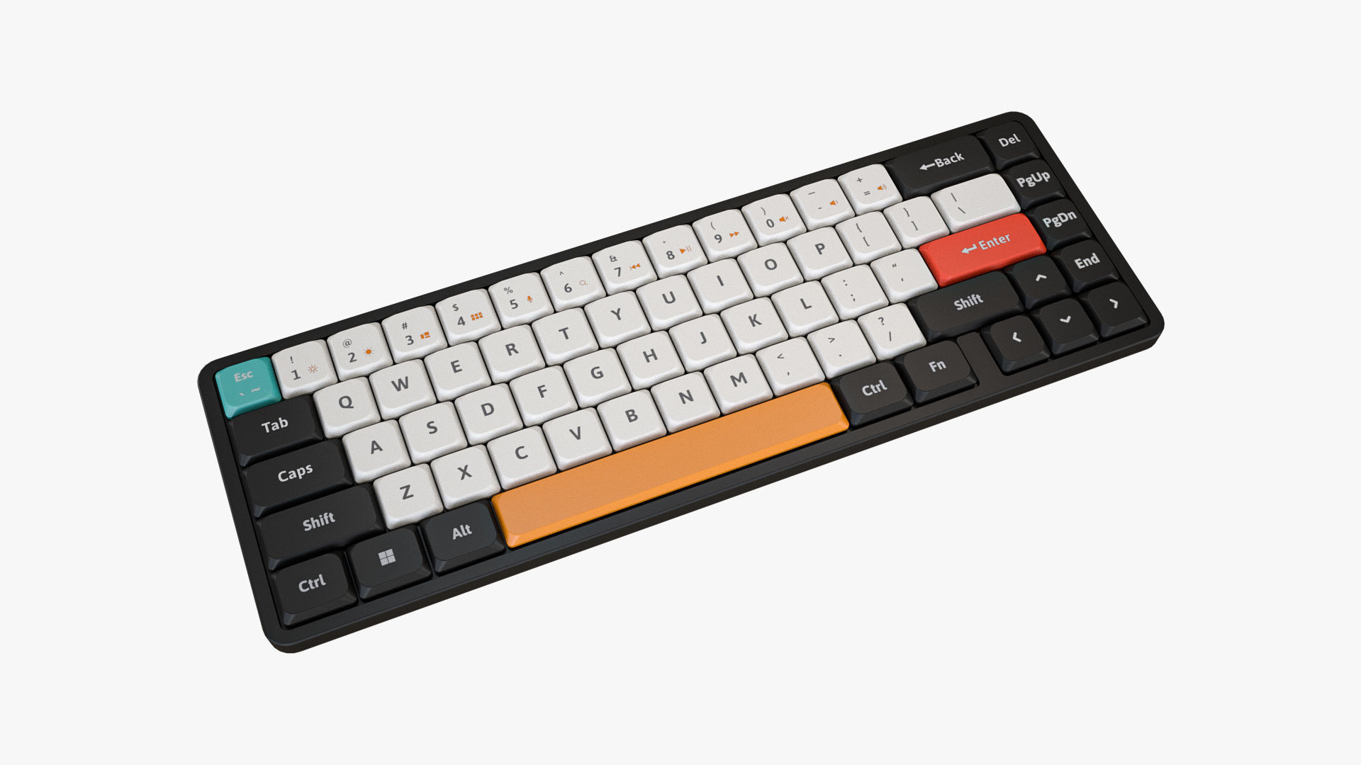 65-Percent Layout Keyboard Black 3D model_1