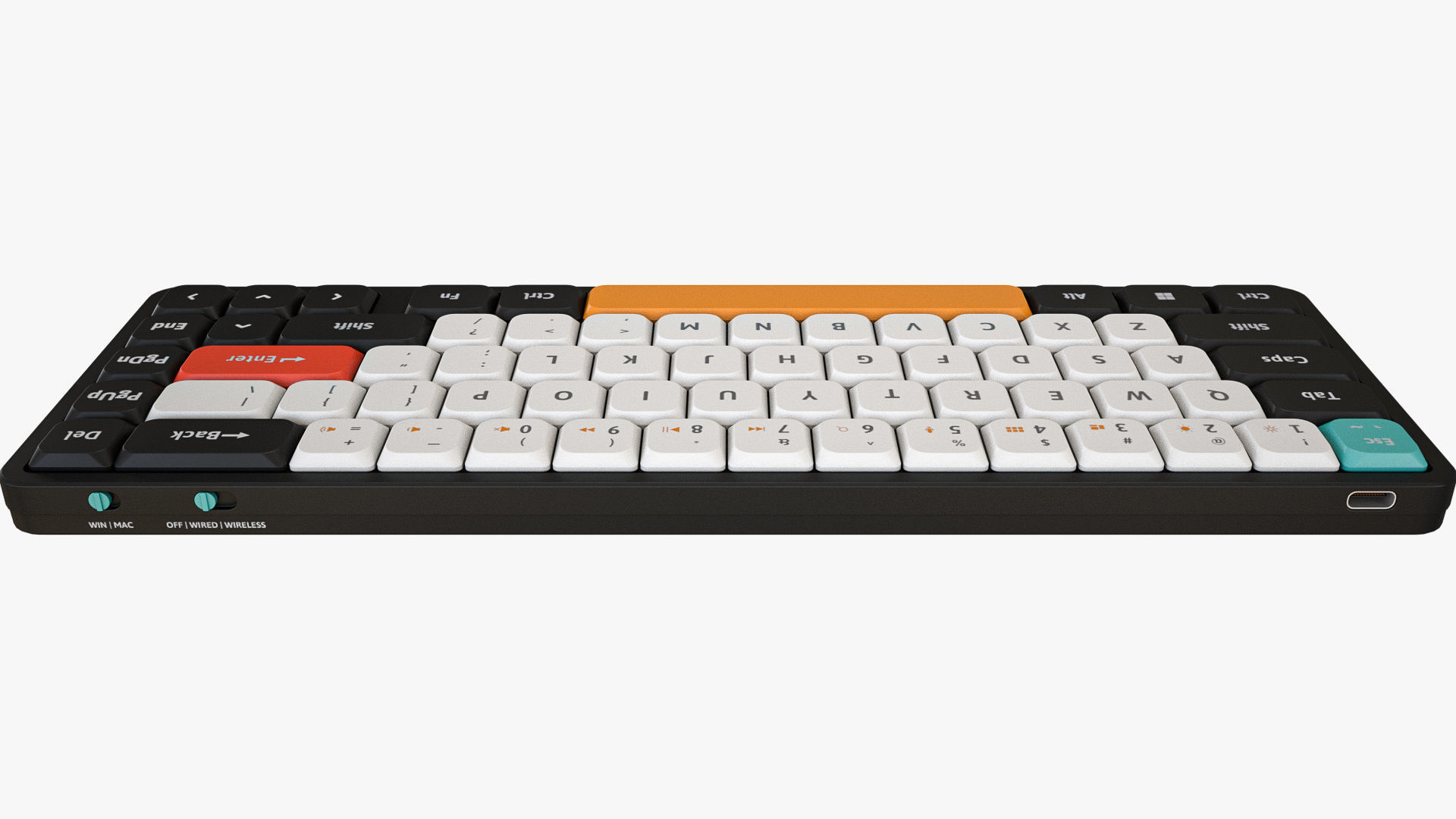 65-Percent Layout Keyboard Black 3D model_9