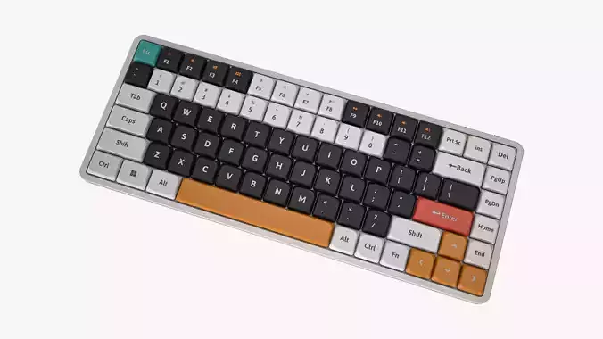 75-Percent Layout Keyboard White 3D model