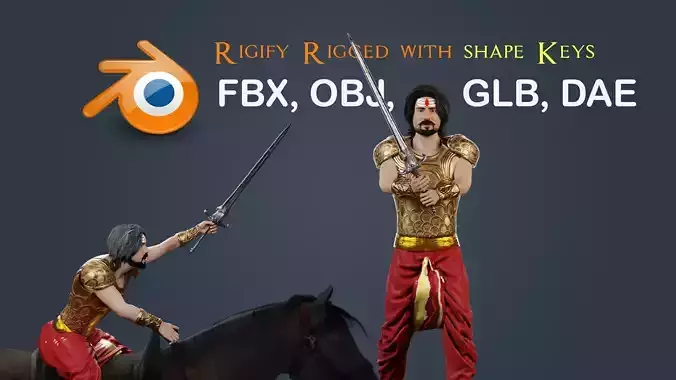 Indian King rigged 3D model