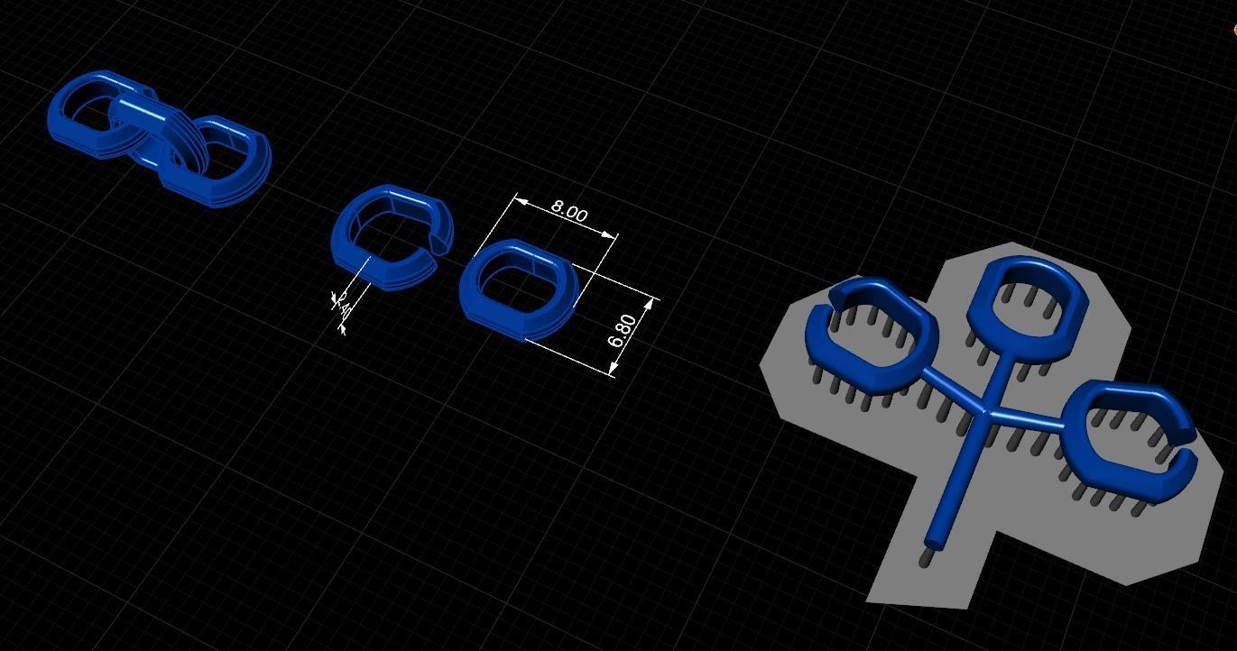 Necklace chain link 3D print model_1