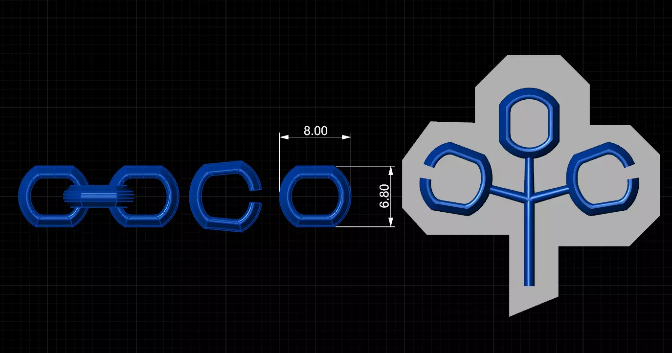 Necklace chain link 3D print model_0