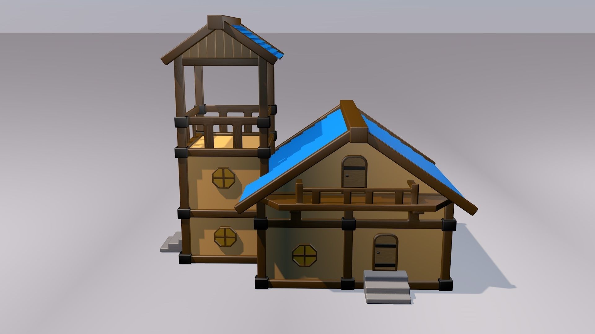 3d Cartoon house 3D model_3