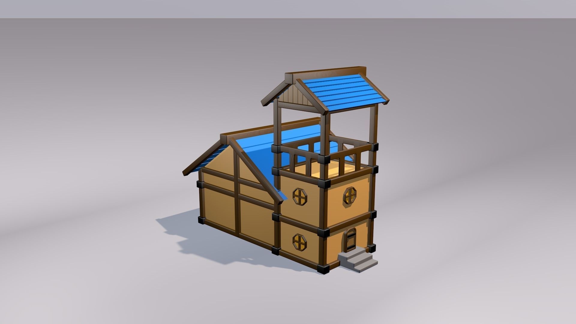 3d Cartoon house 3D model_4