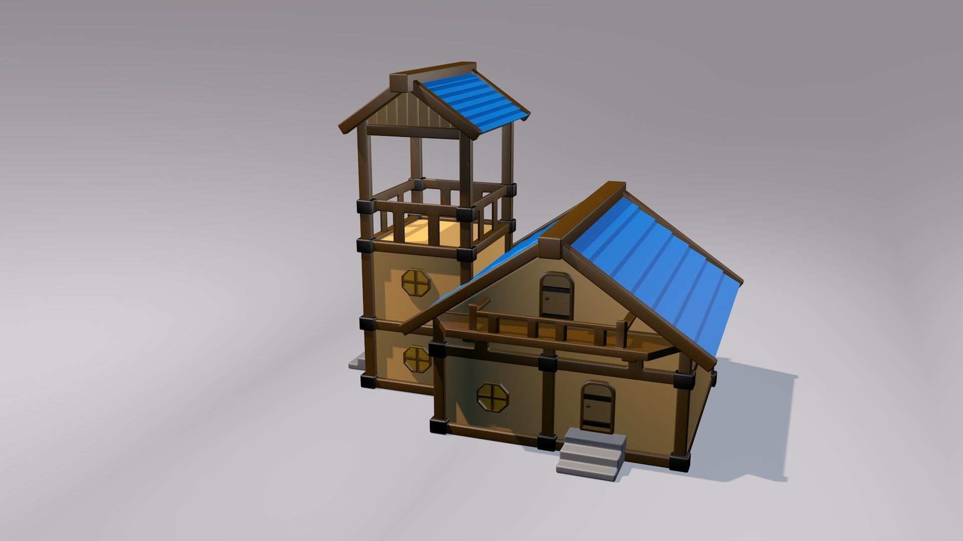 3d Cartoon house 3D model_2